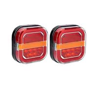 Luces Traseras Para TrailerVan Bus Pickup Square 4 Pulgadas Luz Trasera LED Izquierda Derecha Lámpara Freno Trasero Placa Licencia Luz Trasera 12V 24V Señal Giro Coche Faro Trasero