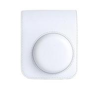 Luces Verdes Bolsa de cámara de Cuero PU de Color sólido Personalizada con Elegante con Correa para cámara instantánea Mini 12 Agarre De Foto (White, One Size)