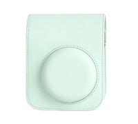 Luces Verdes Bolsa de cámara de Cuero PU de Color sólido Personalizada con Elegante con Correa para cámara instantánea Mini 12 Agarre De Foto (Mint Green, One Size)