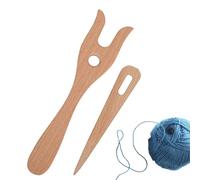 Lucet - Juego de tenedores de madera de 3,4 x 15,4 cm, herramienta trenzada hecha a mano, pulsera de madera, herramientas de tejer, juego de agujas de grande para manualidades de tejer