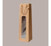 Lucgel Bolsa de papel para botellas Magnum Natural Edition con ventana 13 + 11,4 x 44 cm - 10 unidades -