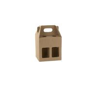 Lucgel Caja Minibox porta 2 botellas de 25 e papel habana con ventana 155 x 155 x 160 - 10 unidades