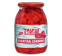 Lucgel Cerezas rojas con tallo confitado en almíbar para cócteles Toschi - 1,2 kg -