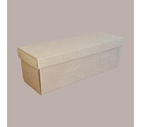 Lucgel Srl - 5 cajas porta botellas de 1 + tapa de papel con forma de onda de color habana magnum 420 x 140 x 140 mm para composiciones y paquetes de regalo