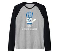 Lucha contra el antisemitismo Detener el Odio Orgullo judío Hombres Mujeres Niños Camiseta Manga Raglan