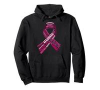 Lucha contra el cáncer de Mama Cinta Texto Rosa Concientización sobre el cáncer de Mama Sudadera con Capucha
