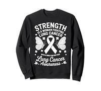 Lucha contra el cáncer de pulmón Apoyo Cinta Blanca Conciencia del cáncer de pulmón Sudadera