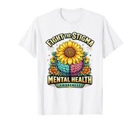 Lucha contra el estigma Concientización sobre la Salud Mental Girasol Camiseta