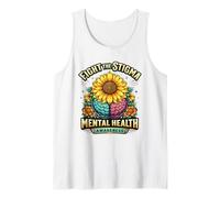 Lucha contra el estigma Concientización sobre la Salud Mental Girasol Camiseta sin Mangas