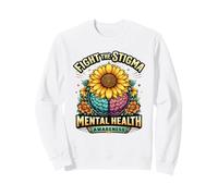 Lucha contra el estigma Concientización sobre la Salud Mental Girasol Sudadera