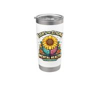 Lucha contra el estigma Concientización sobre la salud mental Girasol Vaso térmico de acero inoxidable de doble pared