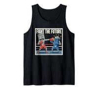Lucha contra el Futuro Pistón Vs Batería Boxeo Match Humor Coche Camiseta sin Mangas