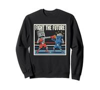 Lucha contra el Futuro Pistón Vs Batería Boxeo Match Humor Coche Sudadera