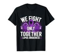 Lucha contra el lupus Peleamos Solo Juntos Cinta Púrpura Boxeo Camiseta
