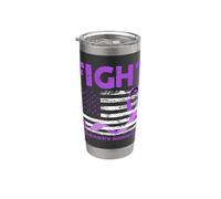 Lucha contra la conciencia del Alzheimer bandera de Estados Unidos cinta púrpura Vaso térmico de acero inoxidable de doble pared