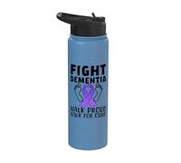 Lucha contra la demencia Caminata orgullosa para la conciencia de la cura Stainless Steel Insulated Water Bottle