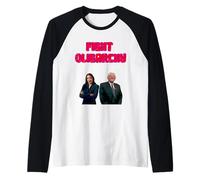 Lucha contra la oligarquía, resiste, AOC, Bernie Sanders, Camiseta Manga Raglan