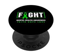Lucha contra la Salud Mental - Cinta Verde Concientización sobre la Salud Mental PopSockets PopGrip Adhesivo