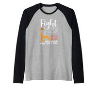 Lucha contra MS Walk Orgulloso Caminata para Una Cura Esclerosis Múltiple Camiseta Manga Raglan