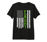 Lucha contra sobreviviente de cáncer de Conciencia sobre el Linfoma de la Bandera Estadounidense Camiseta Premium