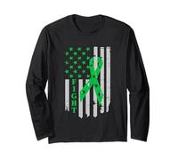 Lucha contra sobreviviente de cáncer de Linfoma Cáncer de Linfoma de Bandera Estadounidense Manga Larga