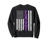 Lucha contra sobreviviente de Conciencia sobre la fibromialgia con Bandera Estadounidense Sudadera