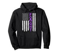 Lucha contra sobreviviente de Conciencia sobre la fibromialgia con Bandera Estadounidense Sudadera con Capucha