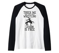 Lucha libre divertida primera lección es luchador vintage gratis Camiseta Manga Raglan