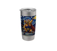 Lucha Libre Golden Retriever Lucha Libre LuchadoreDog Vaso térmico de acero inoxidable de doble pared