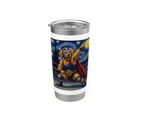 Lucha Libre Golden Retriever Lucha Libre LuchadoreDog Vaso térmico de acero inoxidable de doble pared