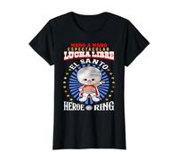 Lucha Libre Mexicana Wrestling Masks Luchadores Máscaras Camiseta gráfica económica, Mujer, Negro, L