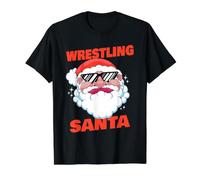 Lucha Libre Santa Funny Christmas Wrestler Camiseta gráfica económica, Hombre, Negro, L