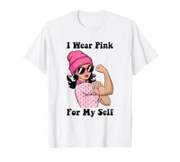 Luchador contra el cáncer con cinta rosa I Wear Pink For My Self Camiseta