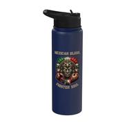 Luchador de sangre mexicano Soul Aztec Boxing Pride Stainless Steel Insulated Water Bottle