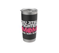 Luchadora de Jiu Jitsu Mom The Idol Luchadora de judo, karate y jiu-jitsu Vaso térmico de acero inoxidable de doble pared