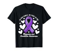 Luchamos como una cinta morada Concientización sobre el dolor de cabeza migraña Camiseta