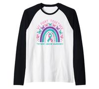 Luchamos Juntos Concientización sobre el cáncer de tiroides Boho Rainbow Camiseta Manga Raglan