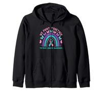 Luchamos Juntos Concientización sobre el cáncer de tiroides Boho Rainbow Sudadera con Capucha
