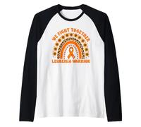 Luchamos Juntos Leucemia Warrior Naranja Boho Rainbow Camiseta Manga Raglan