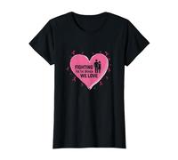 Luchando por Las Mujeres Que Amamos Concientización sobre el cáncer de Mama Camiseta, Mujer, Negro, L