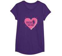 Luchando por Las Mujeres Que Amamos Concientización sobre el cáncer de Mama Camiseta, Niñas, Morado, Grande