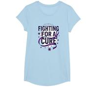 Luchando por una Cura: Defensor de la concienciación sobre el Alzheimer Camiseta, Niñas, Azul Bebé, Grande