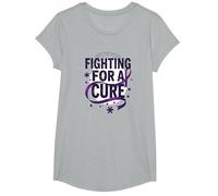 Luchando por una Cura: Defensor de la concienciación sobre el Alzheimer Camiseta, Niñas, Gris Jaspeado, Pequeña