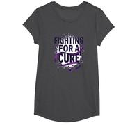 Luchando por una Cura: Defensor de la concienciación sobre el Alzheimer Camiseta, Niñas, Jaspeado Oscuro, XS