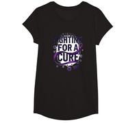 Luchando por una Cura: Defensor de la concienciación sobre el Alzheimer Camiseta, Niñas, Negro, XS
