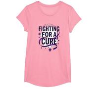 Luchando por una Cura: Defensor de la concienciación sobre el Alzheimer Camiseta, Niñas, Rosado, XS