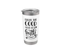 Luchar La Buena Lucha De La Fe Christian Jesus Bible Vaso térmico de acero inoxidable de doble pared