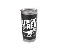Luché contra un amante divertido de los dinosaurios de T-Rex Vaso térmico de acero inoxidable de doble pared