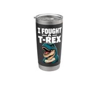 Luché contra un T-Rex brazo roto dinosaurio recuperación lesión curación Vaso térmico de acero inoxidable de doble pared