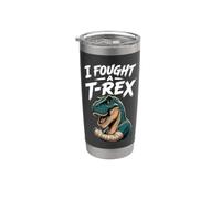 Luché contra un T-Rex brazo roto dinosaurio recuperación lesión curación Vaso térmico de acero inoxidable de doble pared